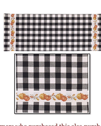 Pumpkin Check Table Runner 13” x 36” NEW