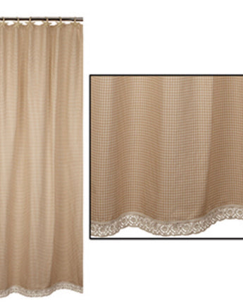 Tan Granny's Check Shower Curtain (72x72