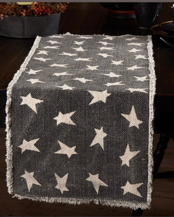 Black Primitive Star Table Runner  13”x 36”NEW