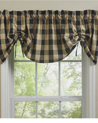 Wicklow Check Lined Farmhouse Valance -  60” X 20”
