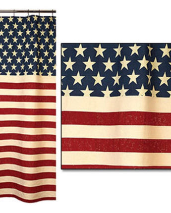 Vintage Flag Shower Curtain (72x72”)