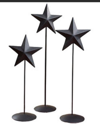 Barn Star Pedestals Set/3 (6”,7” & 8”) New