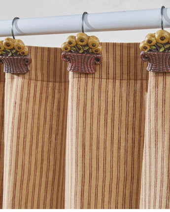 Folk Crow Shower Curtains Hooks (12 Hooks)
