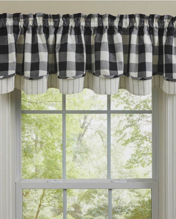Wicklow Check Lined Layered Valance 72 x 16 New