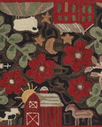 Farm Life Hooked Rug 2’x6’ New