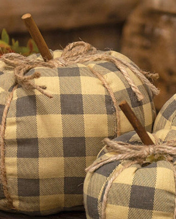 Gray Buffalo Check Pumpkin - Large NEW
