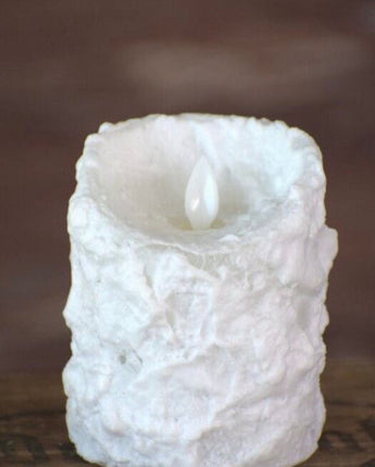Bumpy White  Moving Flame LED Candle Timer 3”x6” or 3”x4”New