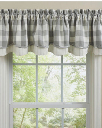 Wicklow Check Lined Layered Valance 72 x 16 New