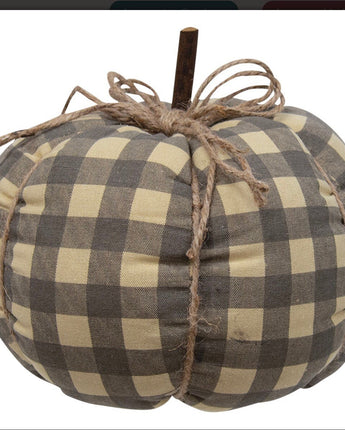 Gray Buffalo Check Pumpkin - Large NEW