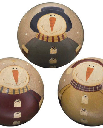 Hand Painted Decorative Balls -SNOWMEN- 3 Asst.