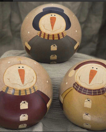Hand Painted Decorative Balls -SNOWMEN- 3 Asst.