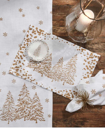 Golden Christmas Tree Table Runner 15” x 54”NEW