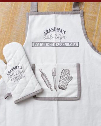 Grandma’s Little Helper Kids Apron & Mitt or Adult Matching Apron! New