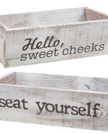 Hello Sweet Cheeks/Seat Yourself Reversible Toiletries Box NEW