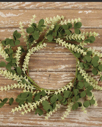 Cream Berry Leafy Candle Ring or Wreath! NEW