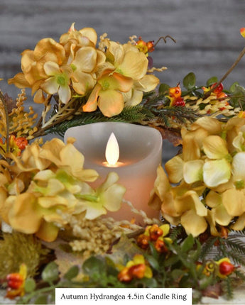 Autumn Hydrangea 4.5 inch Candle Ring  NEW