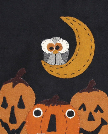 The Owl Knows Black Table Runner!  Wool New