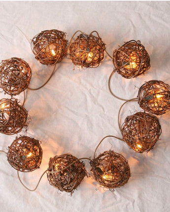 Twig Ball Garland With Lights! New