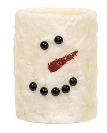 Snowman Face LED Pillar, 4”