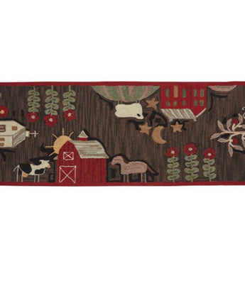 Farm Life Hooked Rug 2’x6’ New