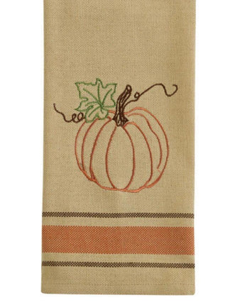 Rustic Pumpkin Embroidery Dish Towel New