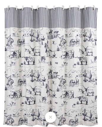 Ranch Life Shower Curtain with Hooks! New