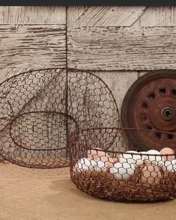 Oval Chicken Wire Baskets Set/2