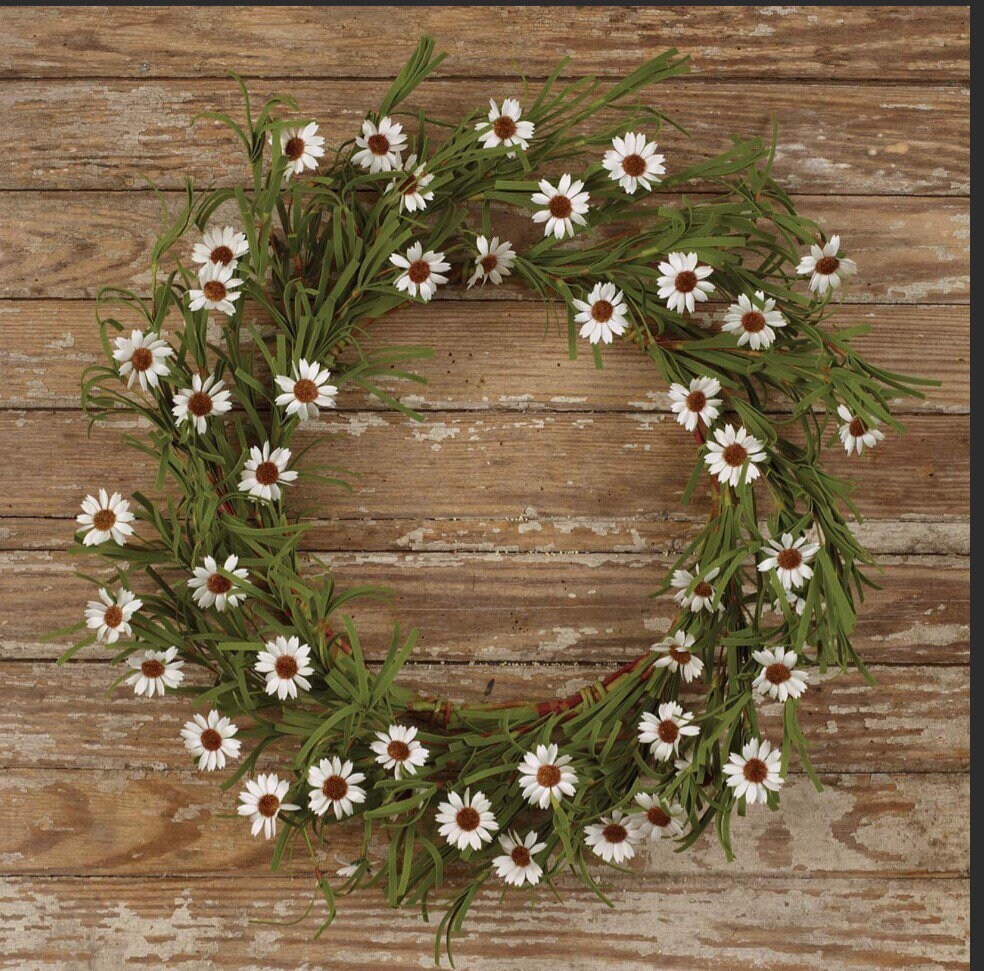 
  
  White or Yellow Mini Daisy Wreath (18”outer) New
  
