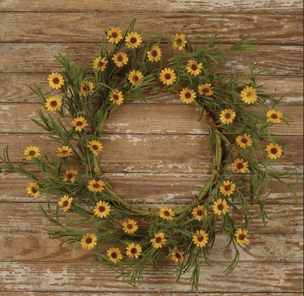 
  
  White or Yellow Mini Daisy Wreath (18”outer) New
  
