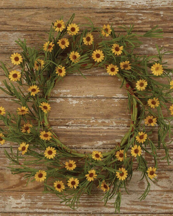 White or Yellow Mini Daisy Wreath (18”outer) New