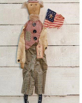 Patriotic Uncle Sam Doll with Flag! New