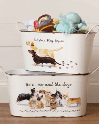 Playful Pups—Toy Bins Set of 2! New
